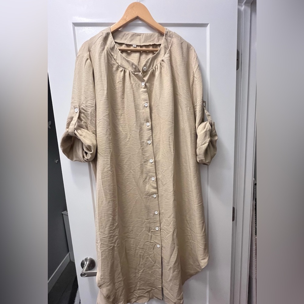 Soft tan midi dress.  NWOTs